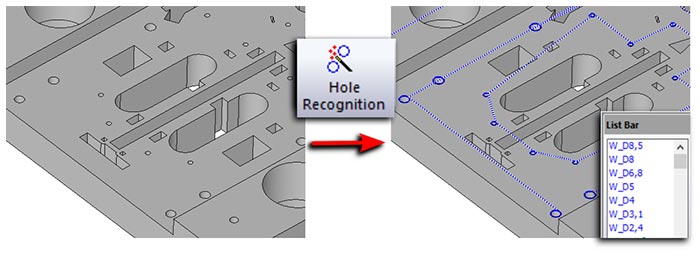 New EZ-EDM command to detect holes in the solid model as curves